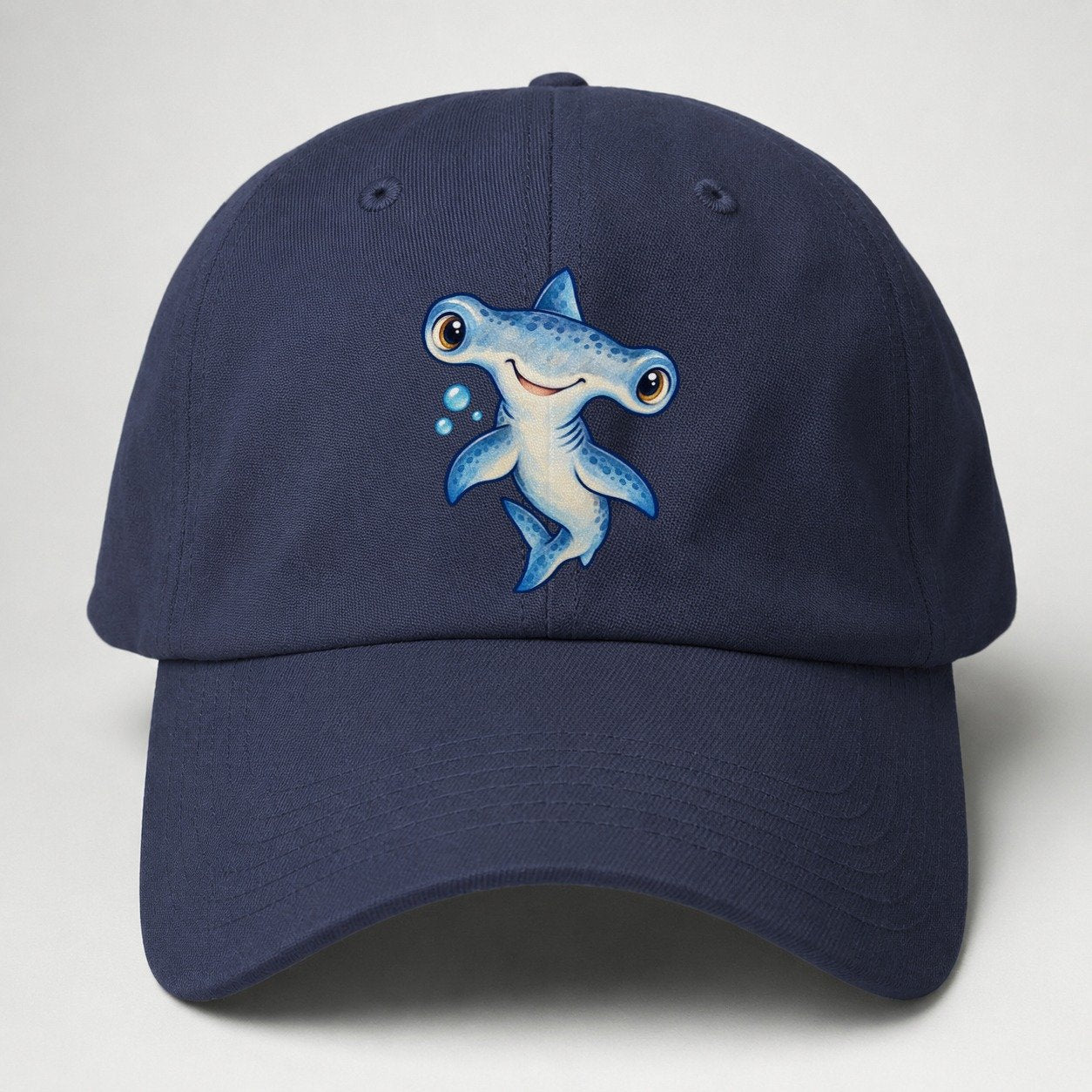 Hammerhead Shark Curious Tilt Sea Sprite Baseball Cap – Twilight Navy