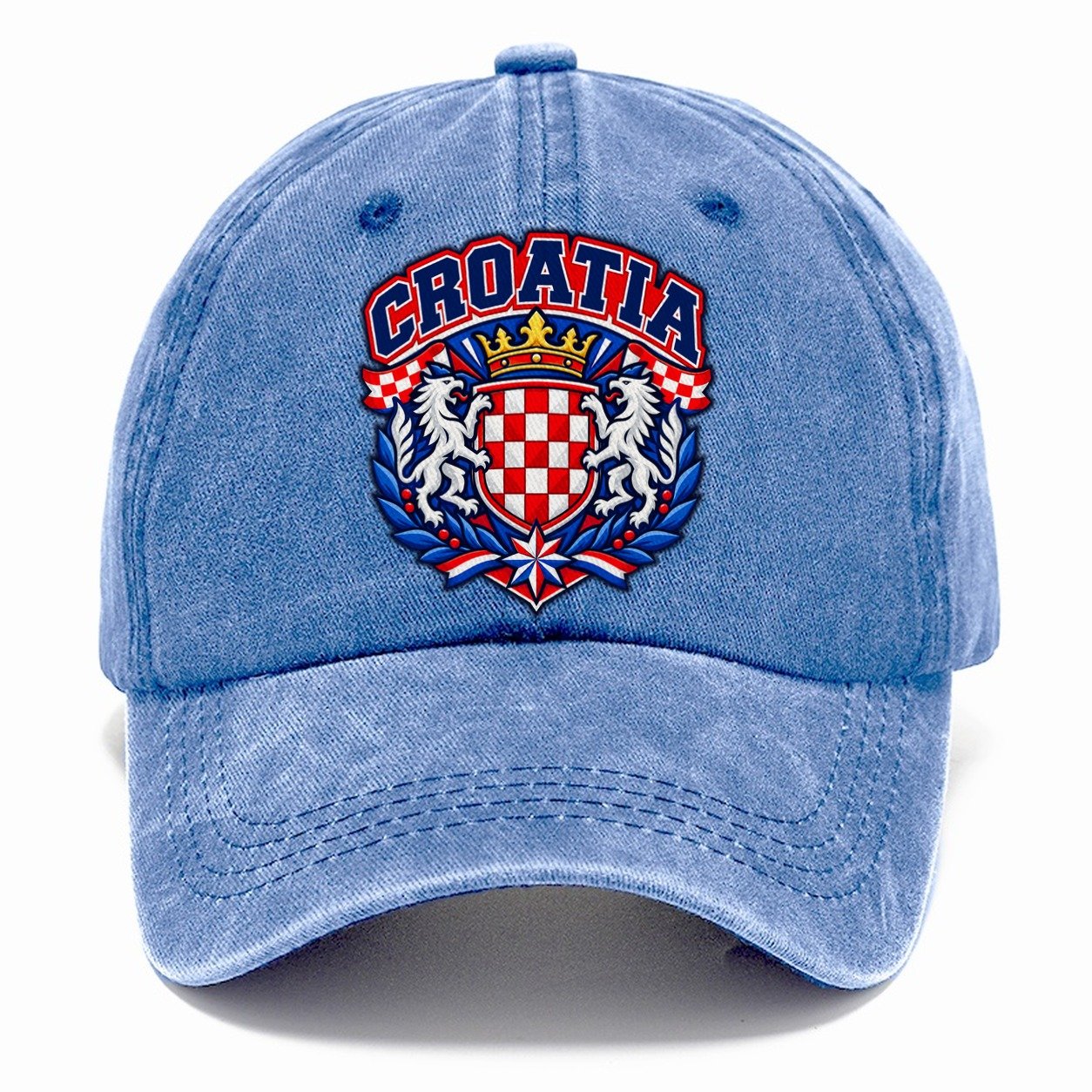 Croatia Retro Badge Country Logos Classic Cap – Summer Sky