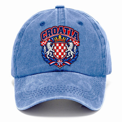 Croatia Retro Badge Country Logos Classic Cap – Summer Sky