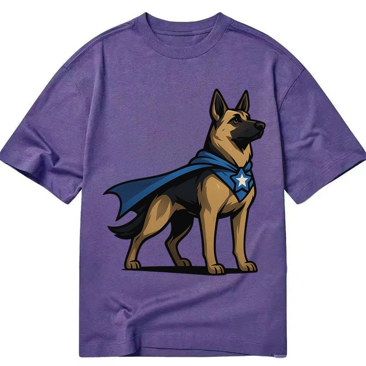 German Shepherd Patriotic Hero Standing Alert On Four Paws S Classic T-shirt – Purple