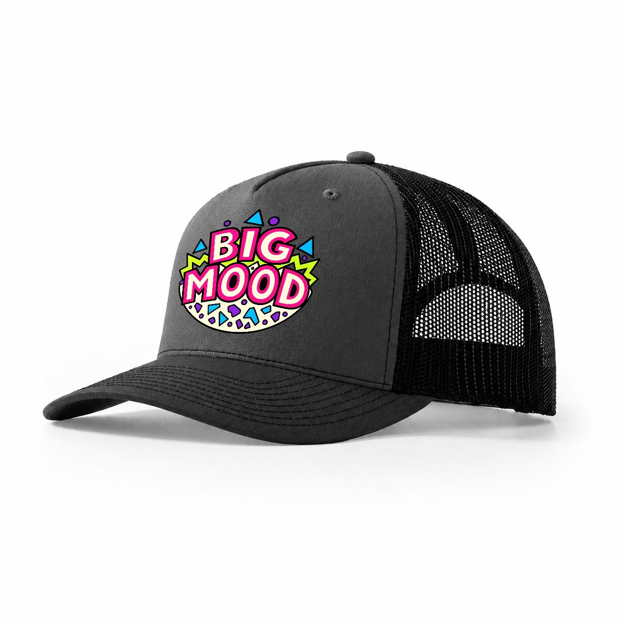 Big Mood Crazy Styles Trucker Hat – Dark Grey Black
