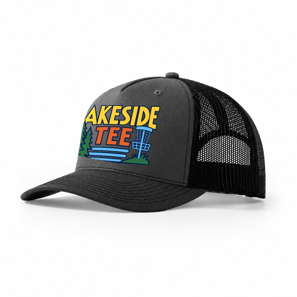 Lakeside Tee Disc Golf Trucker Hat – Dark Grey Black