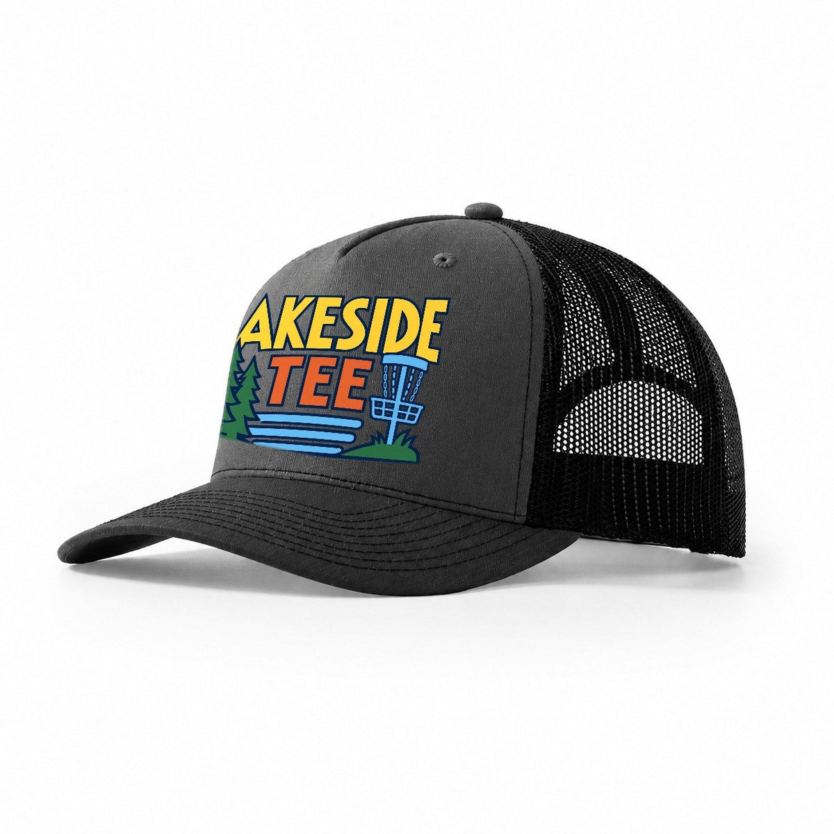 Lakeside Tee Disc Golf Trucker Hat – Dark Grey Black