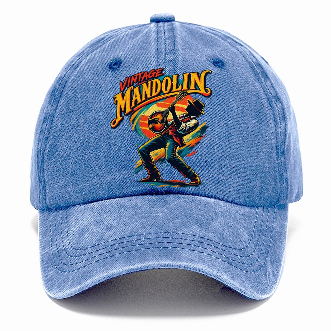 Vintage Mandolin Music Instruments Classic Cap – Summer Sky