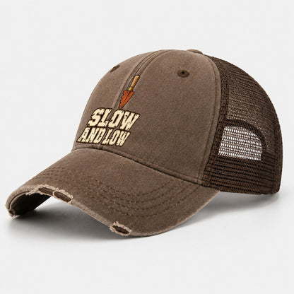 Slow And Low Treasure Hunting Washed Trucker Hat – Coffee