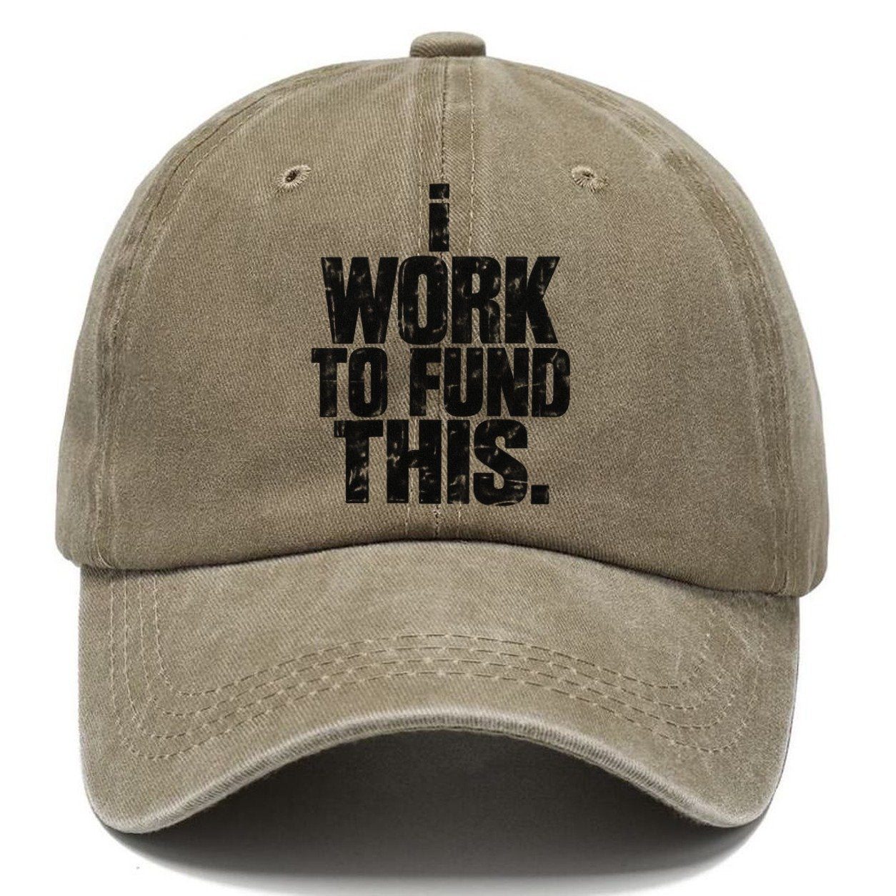 I Work To Fund This Fishing Club Classic Cap – Warm Sand