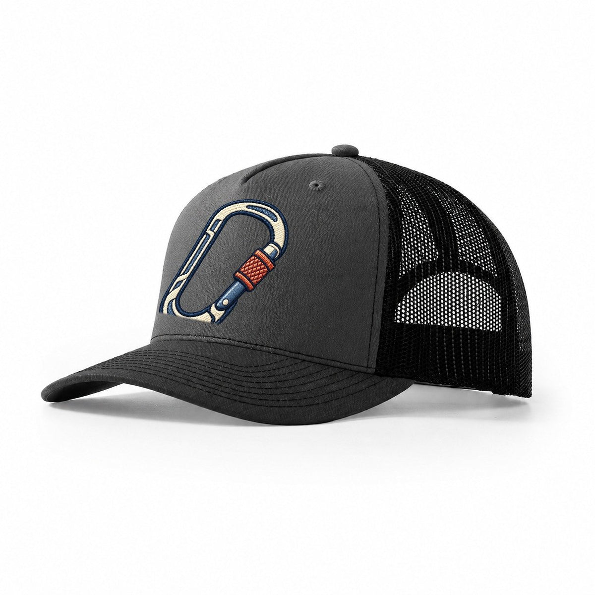 Climbing Carabiner Tiny Solo Marks Trucker Hat – Dark Grey Black