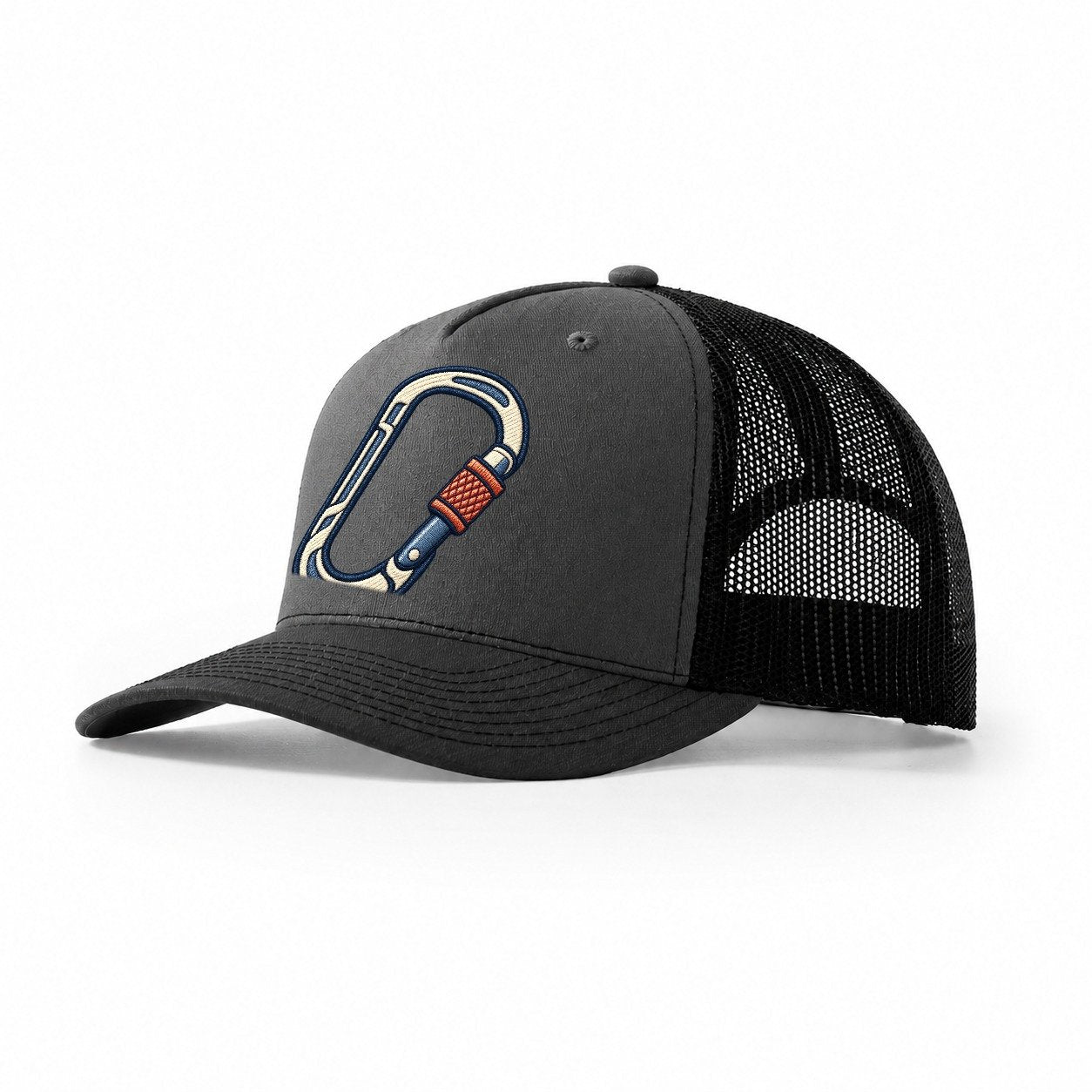 Climbing Carabiner Tiny Solo Marks Trucker Hat – Dark Grey Black