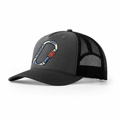 Climbing Carabiner Tiny Solo Marks Trucker Hat – Dark Grey Black