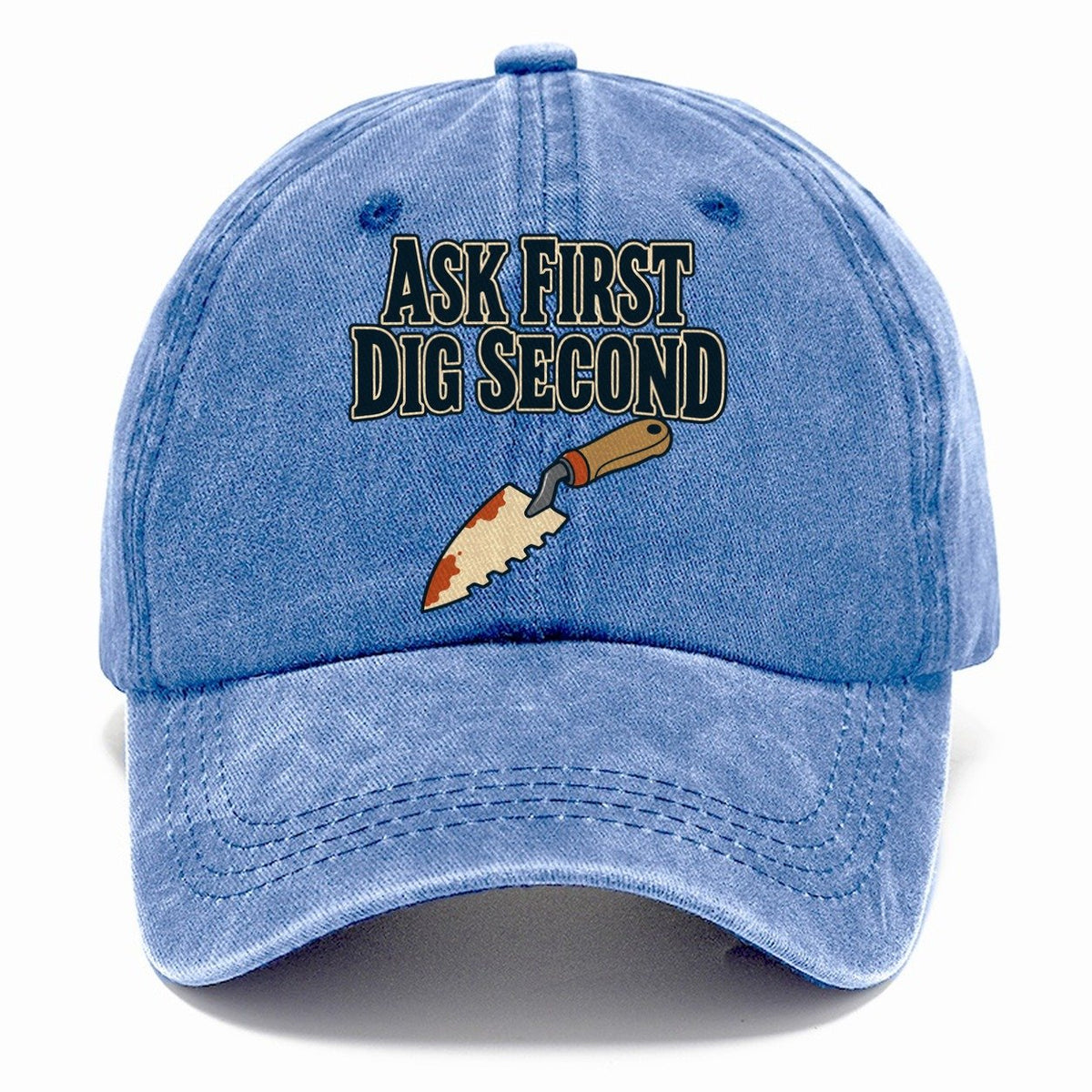 Ask First Dig Second Treasure Hunting Classic Cap – Summer Sky