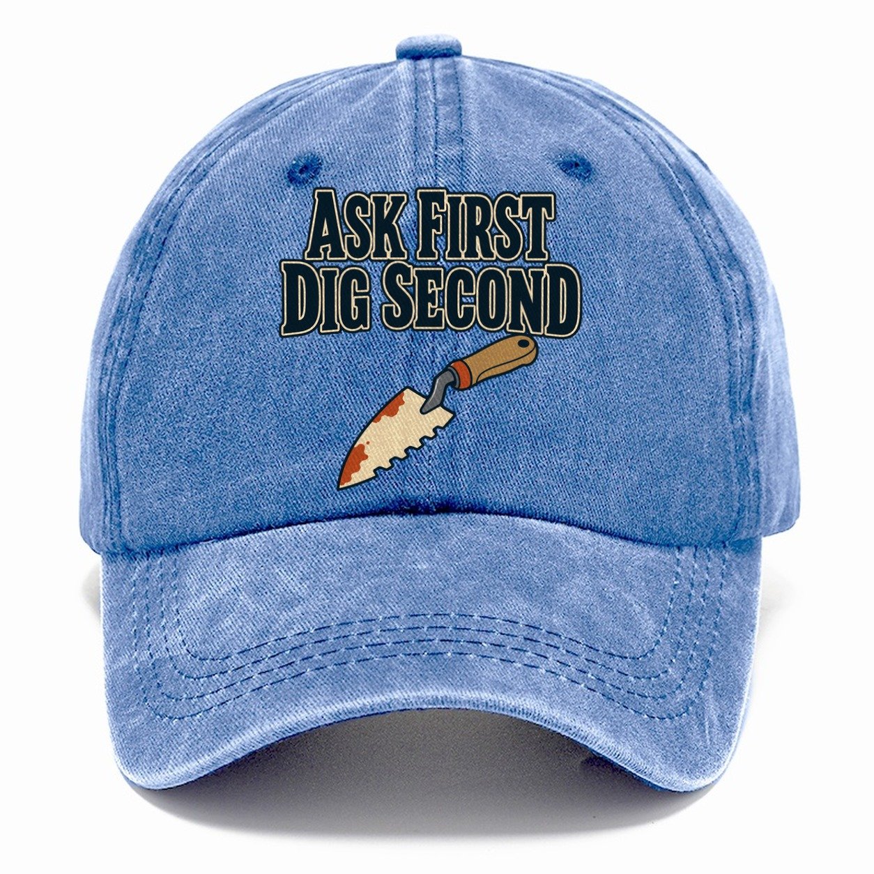Ask First Dig Second Treasure Hunting Classic Cap – Summer Sky