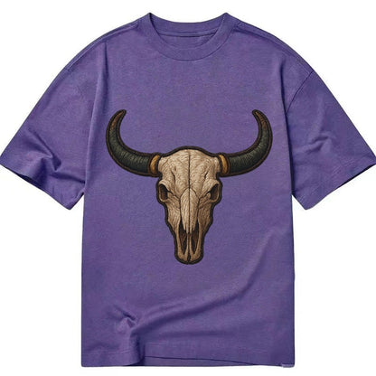 Bull Skull Longhorn Skull With Horns Classic T-shirt – Purple