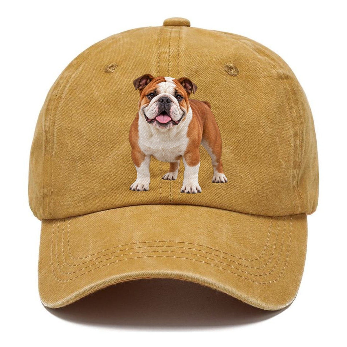 English Bulldog Standing Top Breeds Classic Cap – Golden Harvest