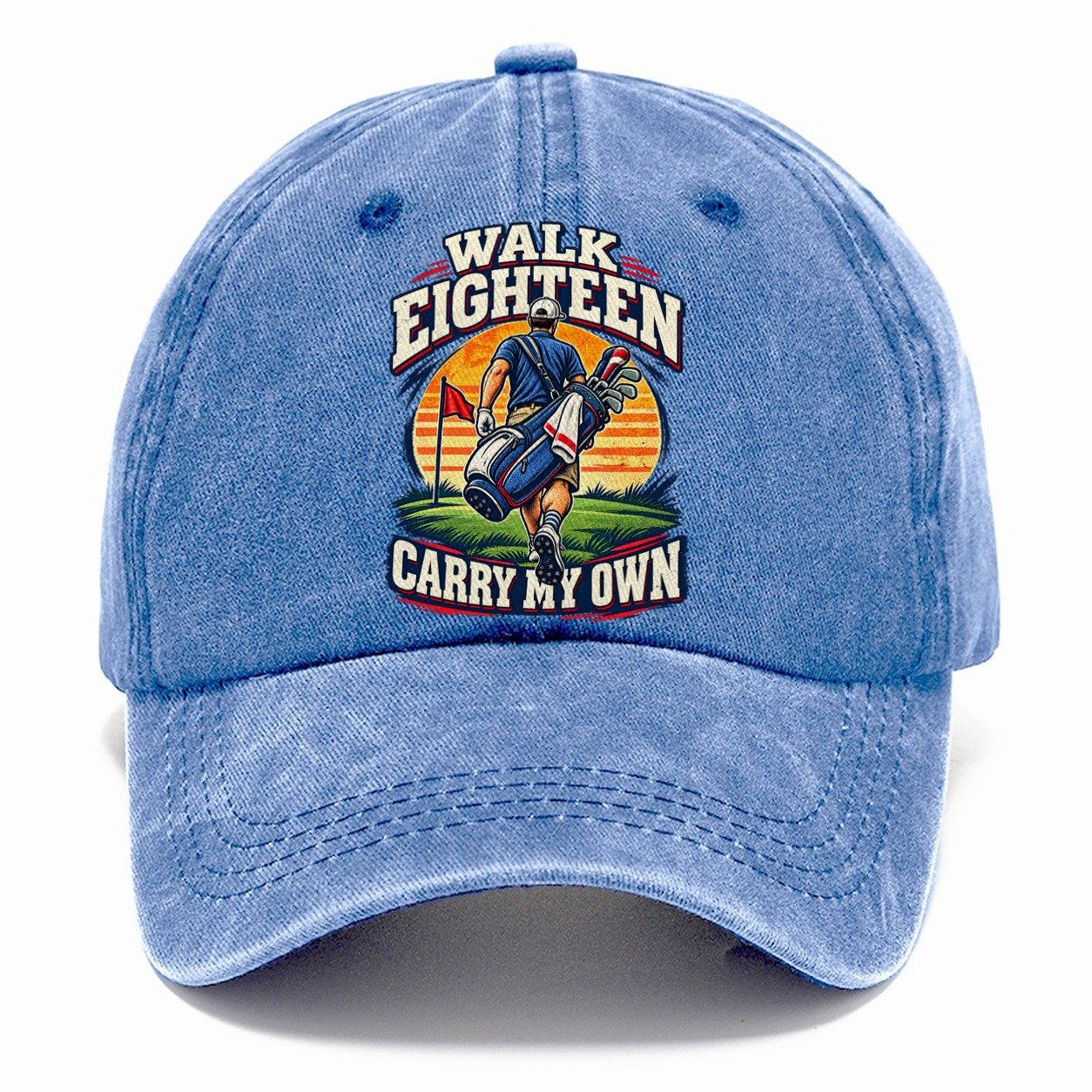 Walk Eighteen Carry My Own Golf Life Classic Cap – Summer Sky