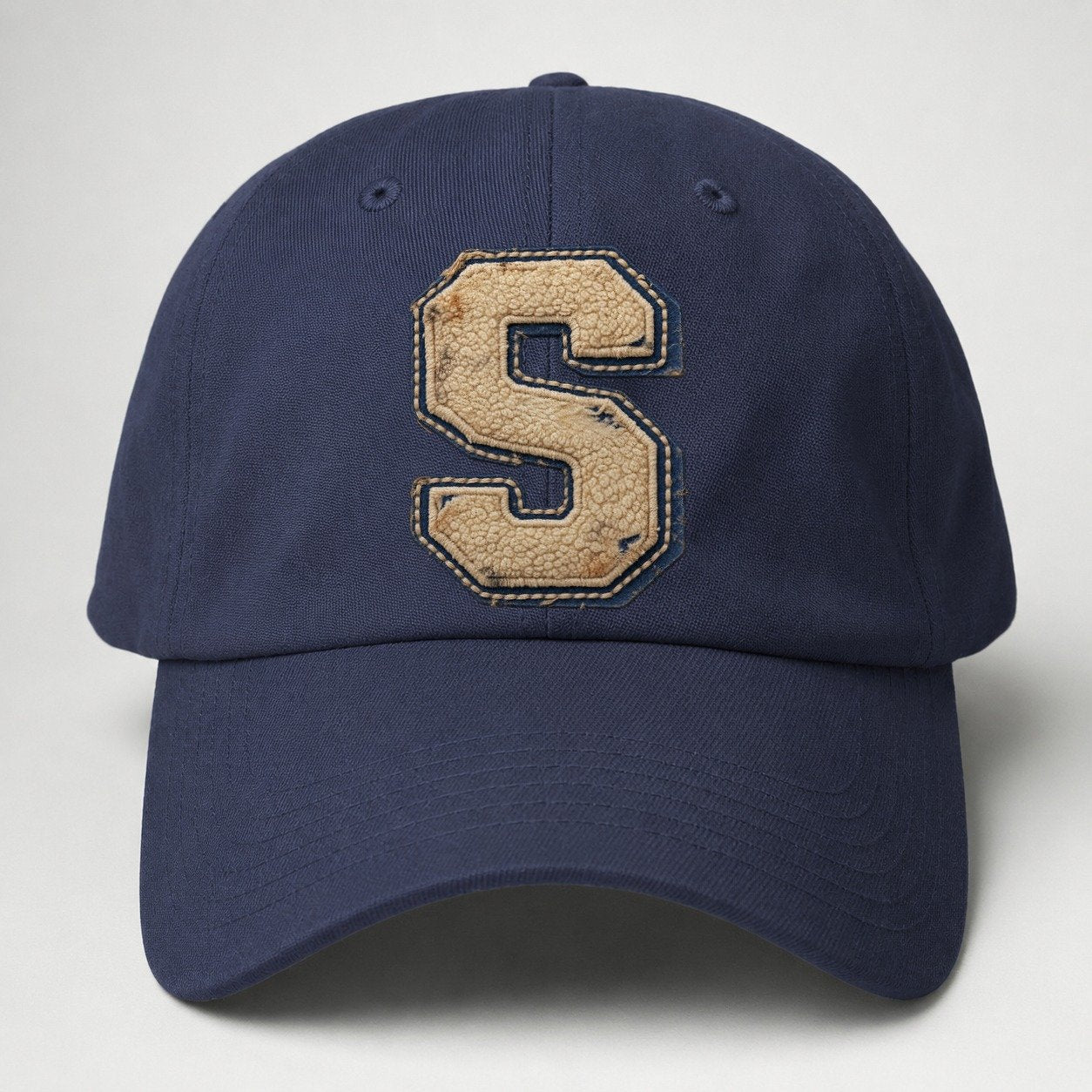 Varsity Chenille S Monogram Baseball Cap – Twilight Navy