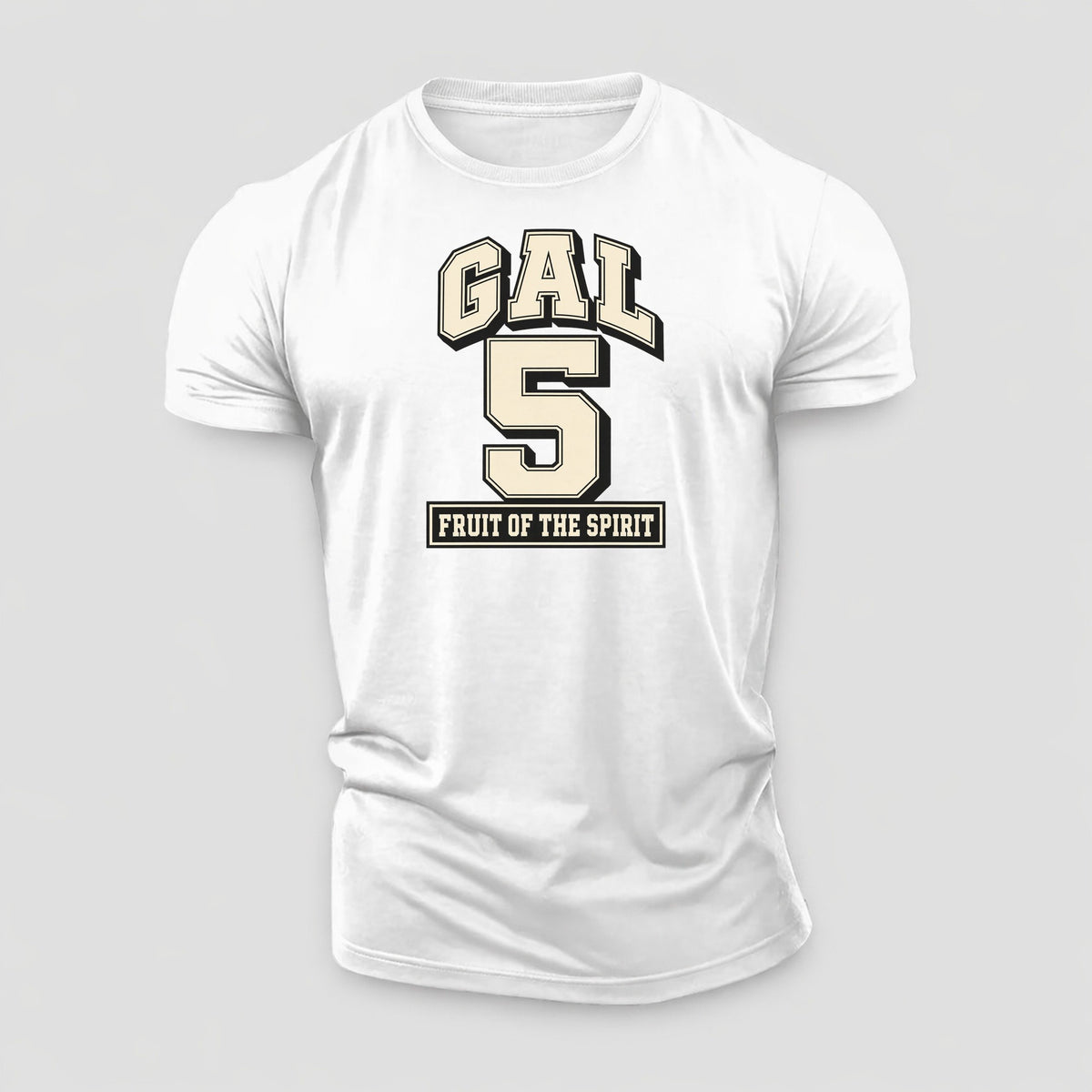 Galatians 5 Varsity Chapel Varsity Cotton T-Shirt – White