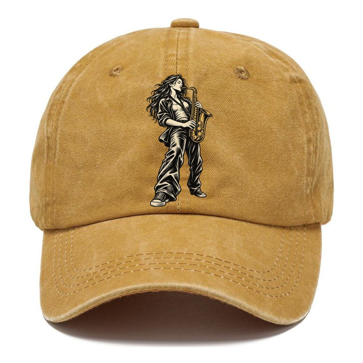 Woman Playing Saxophone Classic Cap – Golden Harvest
