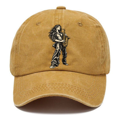 Woman Playing Saxophone Classic Cap – Golden Harvest