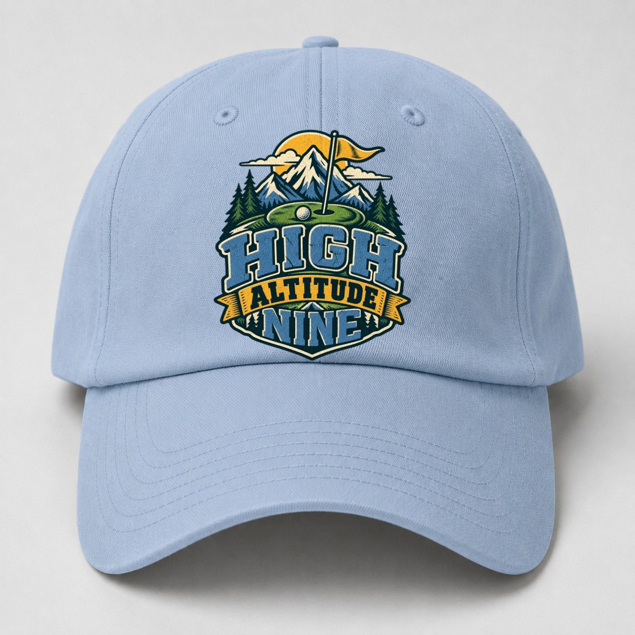 High Altitude Nine Golf Life Baseball Cap – Light Blue