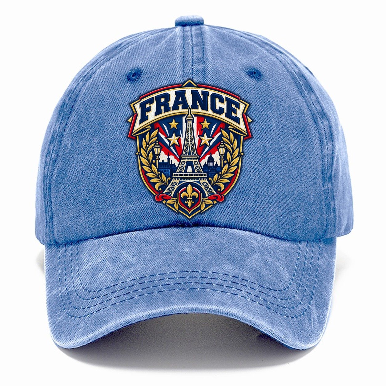 France Retro Badge Country Logos Classic Cap – Summer Sky