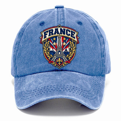 France Retro Badge Country Logos Classic Cap – Summer Sky