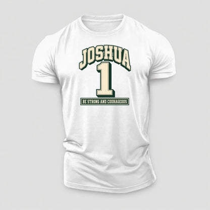 Joshua 1 Varsity Chapel Varsity Cotton T-Shirt – White