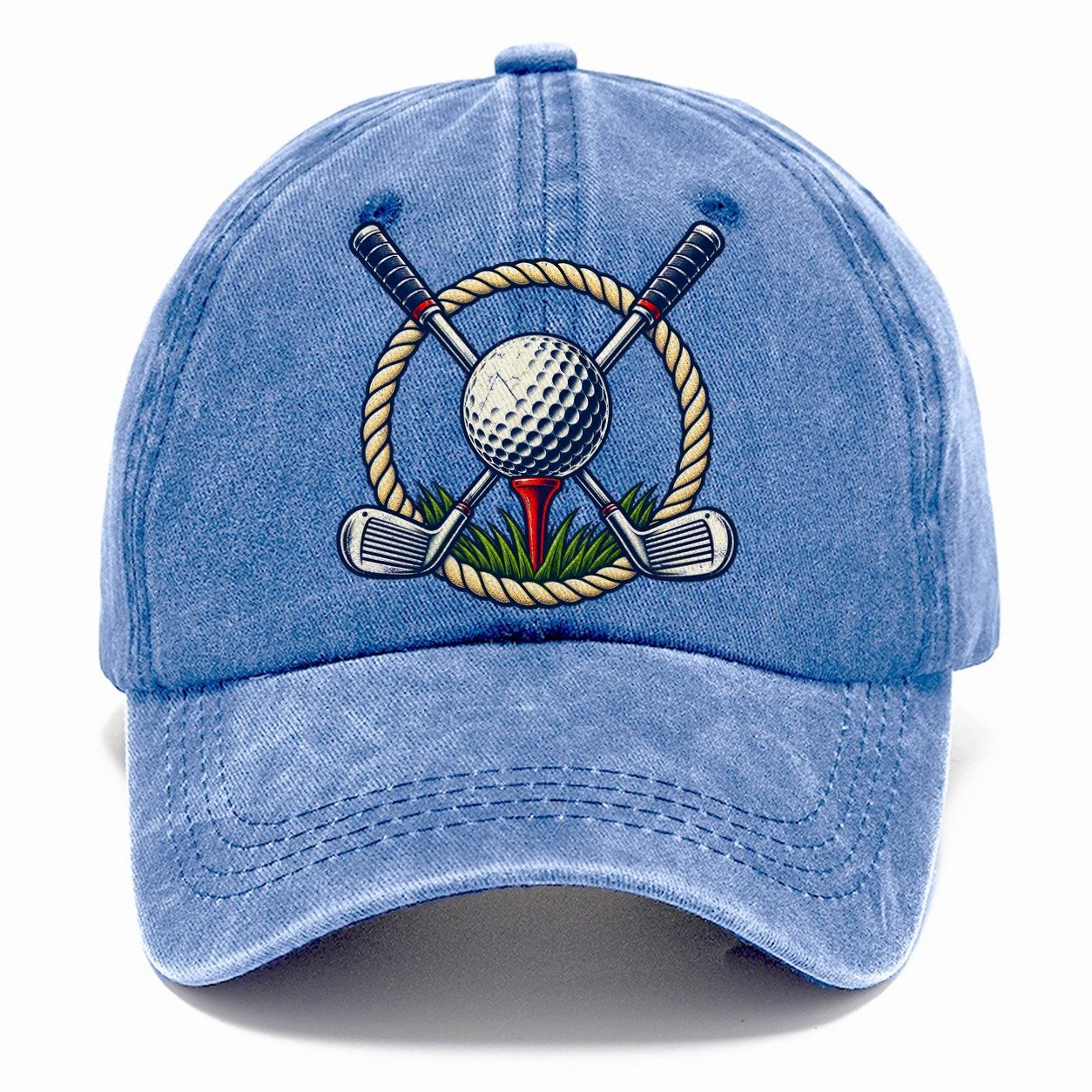 Crossed Clubs Crest Golf Life Classic Cap – Summer Sky
