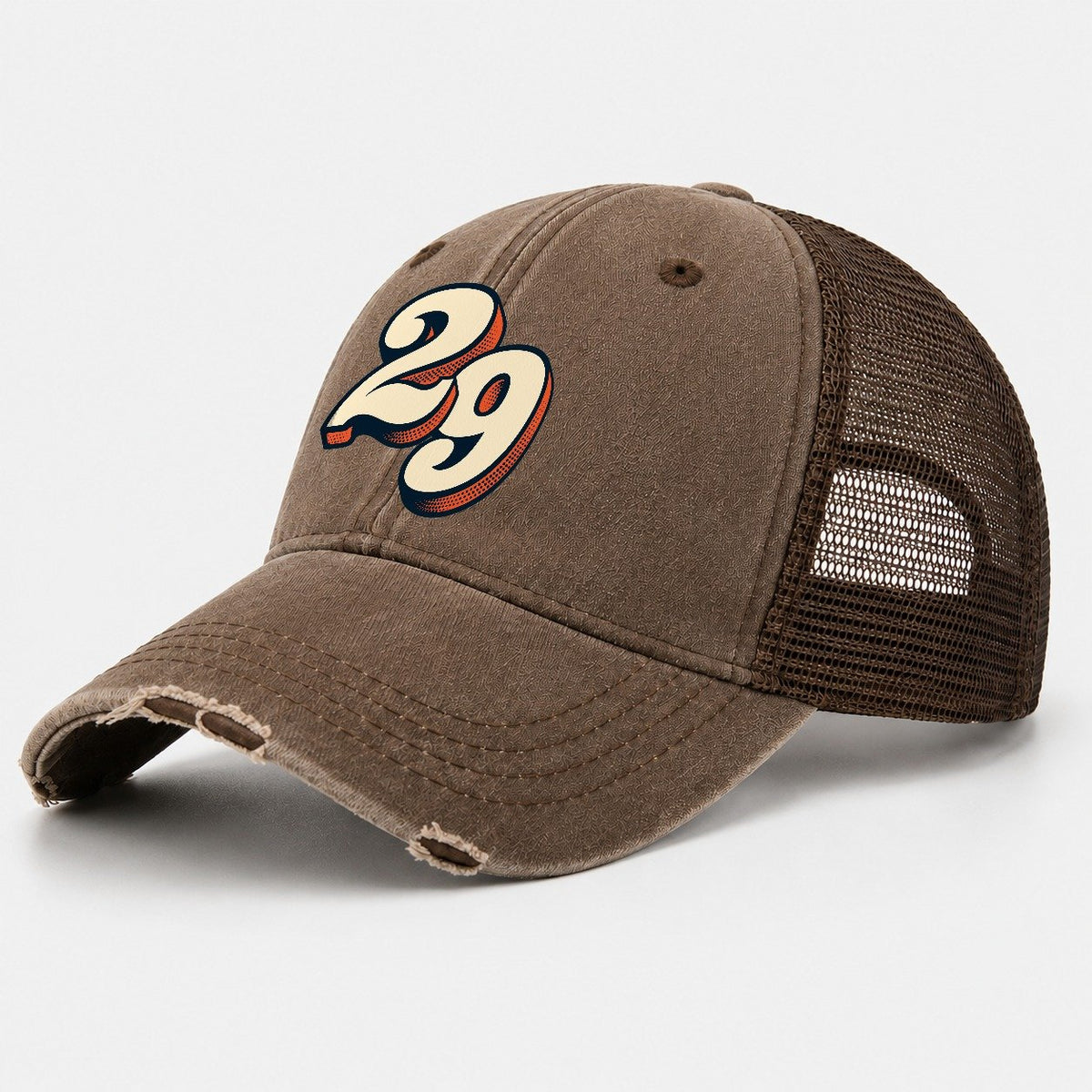 Pop Art Number 29 Washed Trucker Hat – Coffee