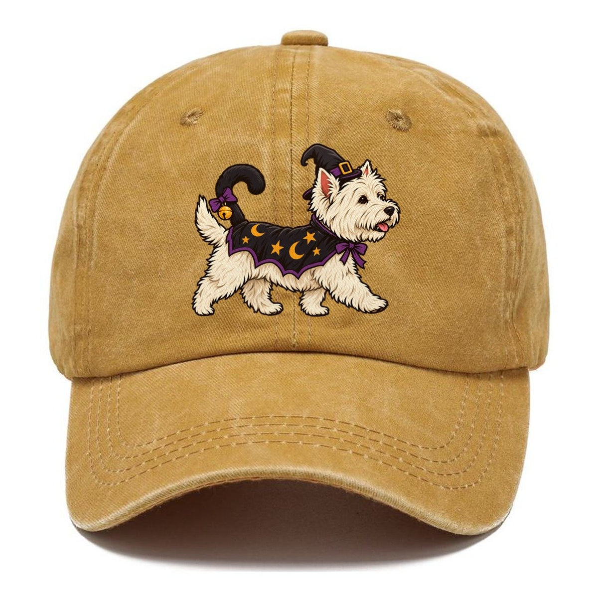 One West Highland Terrier In Halloween Costume Little Witch S Cat Familiar Costume With A Tiny Hat Halloween Dog Parade Classic Cap – Golden Harvest