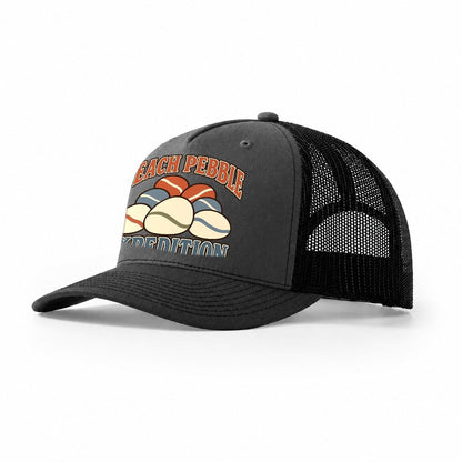 Beach Pebble Expedition Rocks And Minerals Trucker Hat – Dark Grey Black