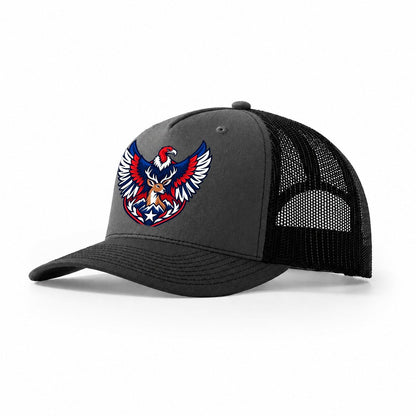 Chile Minimal Emblem Country Logos Trucker Hat – Dark Grey Black
