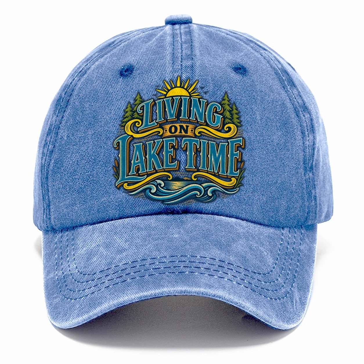Living On Lake Time Retired Living Classic Cap – Summer Sky