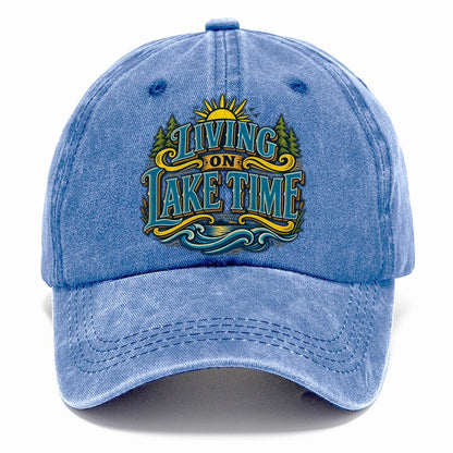 Living On Lake Time Retired Living Classic Cap – Summer Sky
