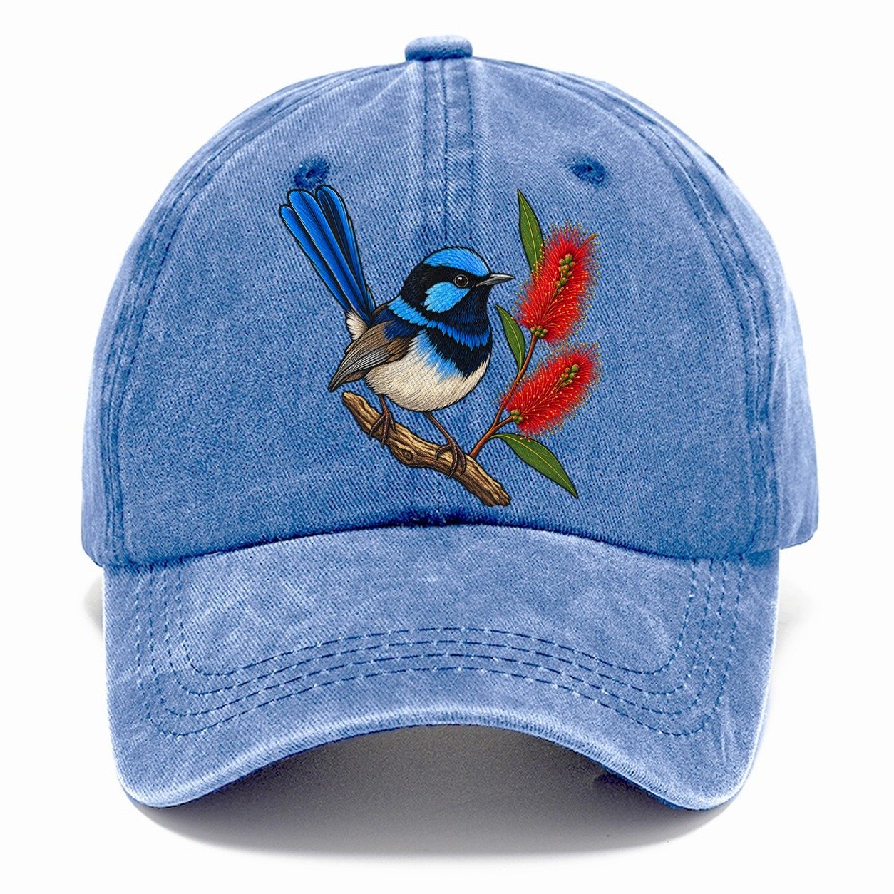 Superb Fairywren And Bottlebrush Australia Cultural Icons Classic Cap – Summer Sky