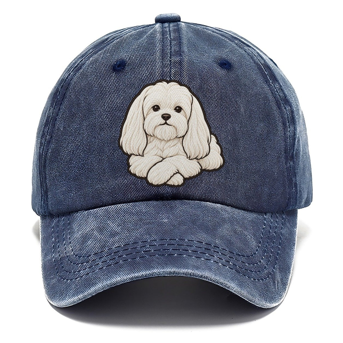 Maltese Chin On Paws Fan Favorites Classic Cap – Twilight Navy