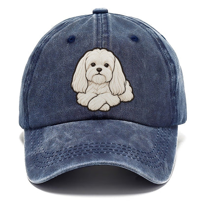 Maltese Chin On Paws Fan Favorites Classic Cap – Twilight Navy