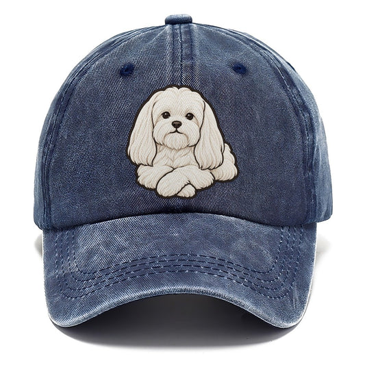 Maltese Chin On Paws Fan Favorites Classic Cap – Twilight Navy