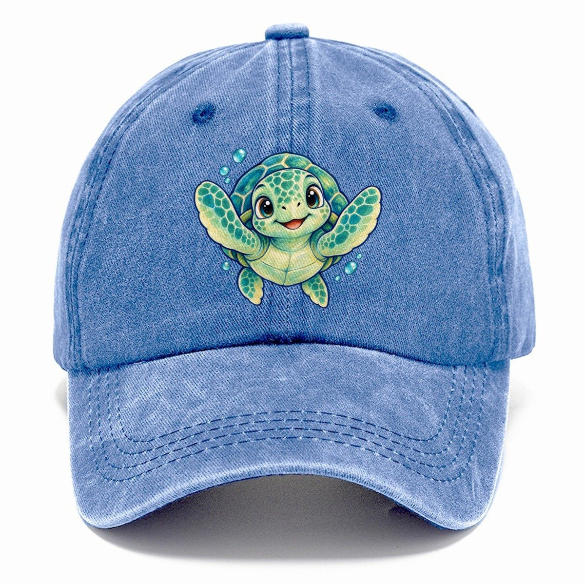Sea Turtle Front Paddle Sea Sprite Classic Cap – Summer Sky