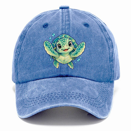 Sea Turtle Front Paddle Sea Sprite Classic Cap – Summer Sky