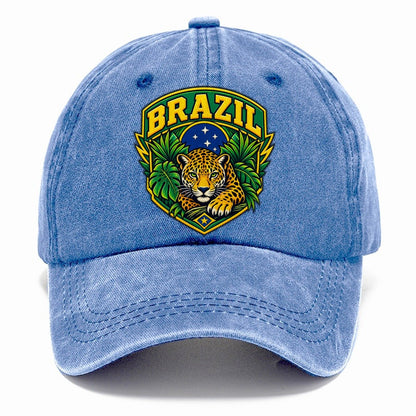 Brazil Retro Badge Country Logos Classic Cap – Summer Sky