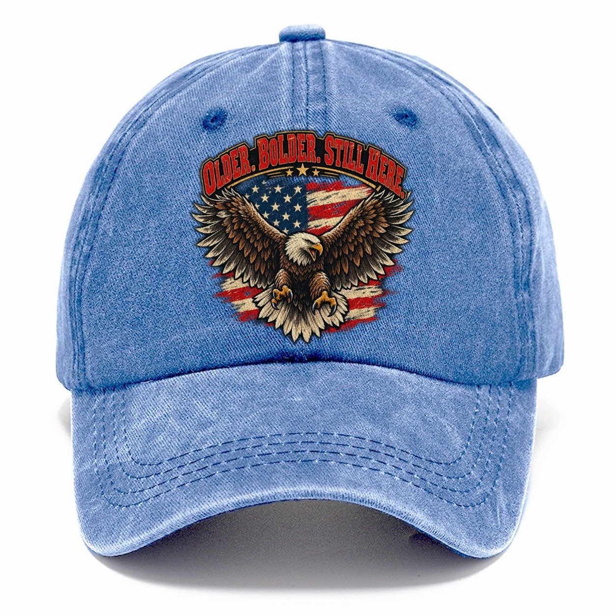 Older Bolder Still Here Old Man Strong Classic Cap – Summer Sky
