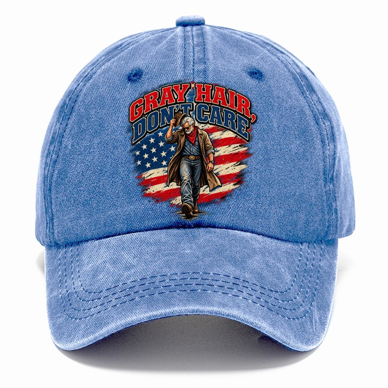 Gray Hair Don T Care Old Man Strong Classic Cap – Summer Sky