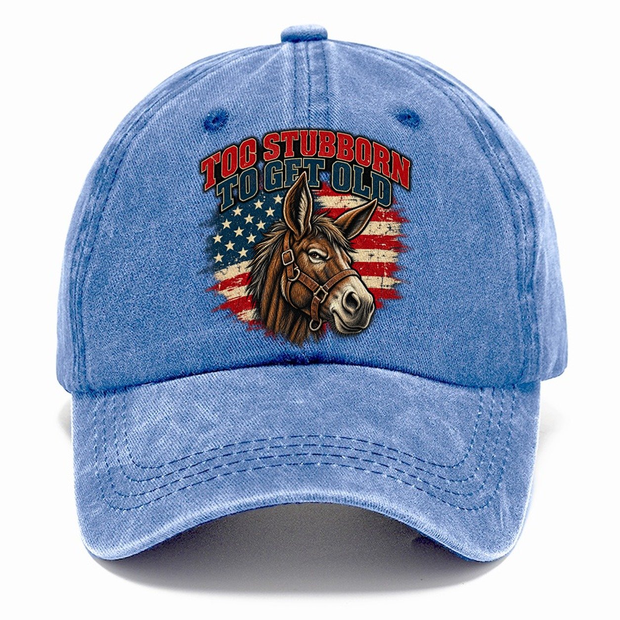 Too Stubborn To Get Old Old Man Strong Classic Cap – Summer Sky