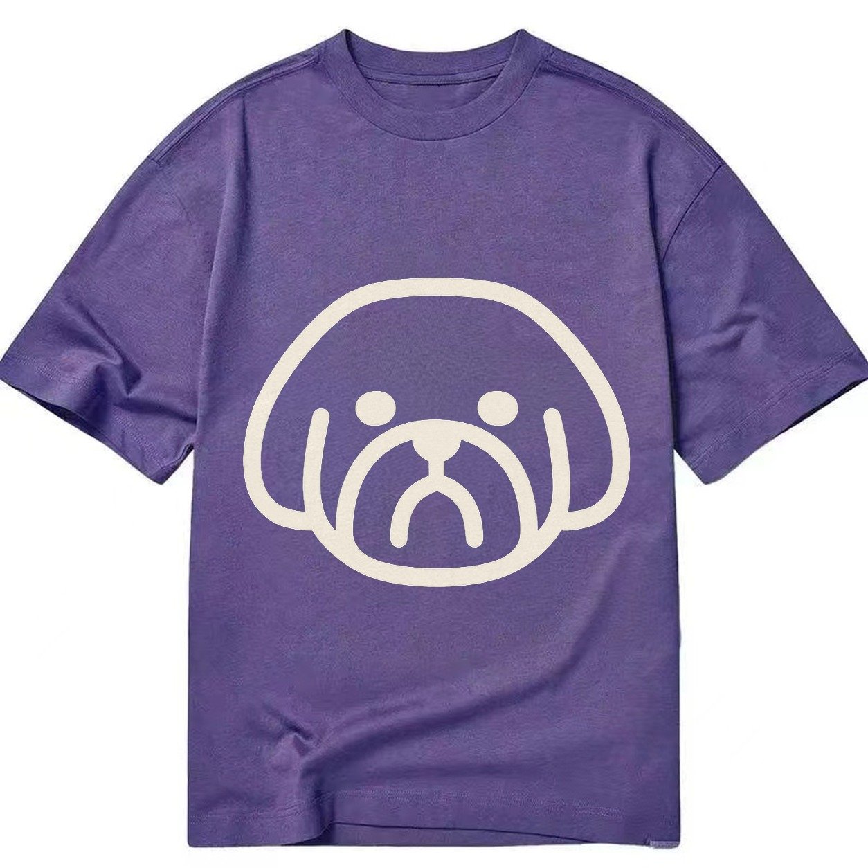 Shih Tzu Minimalist Fluffy Design With Strong Black Border Classic T-shirt – Purple