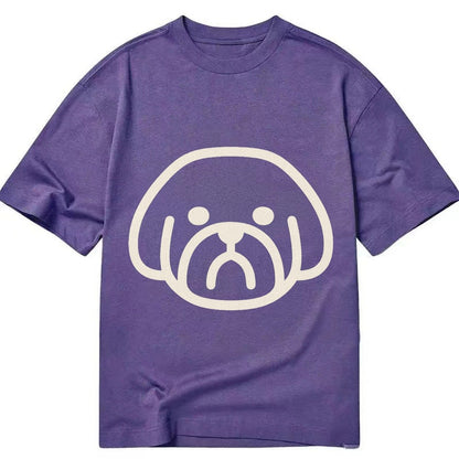Shih Tzu Minimalist Fluffy Design With Strong Black Border Classic T-shirt – Purple