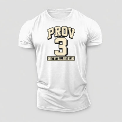 Proverbs 3 Varsity Chapel Varsity Cotton T-Shirt – White