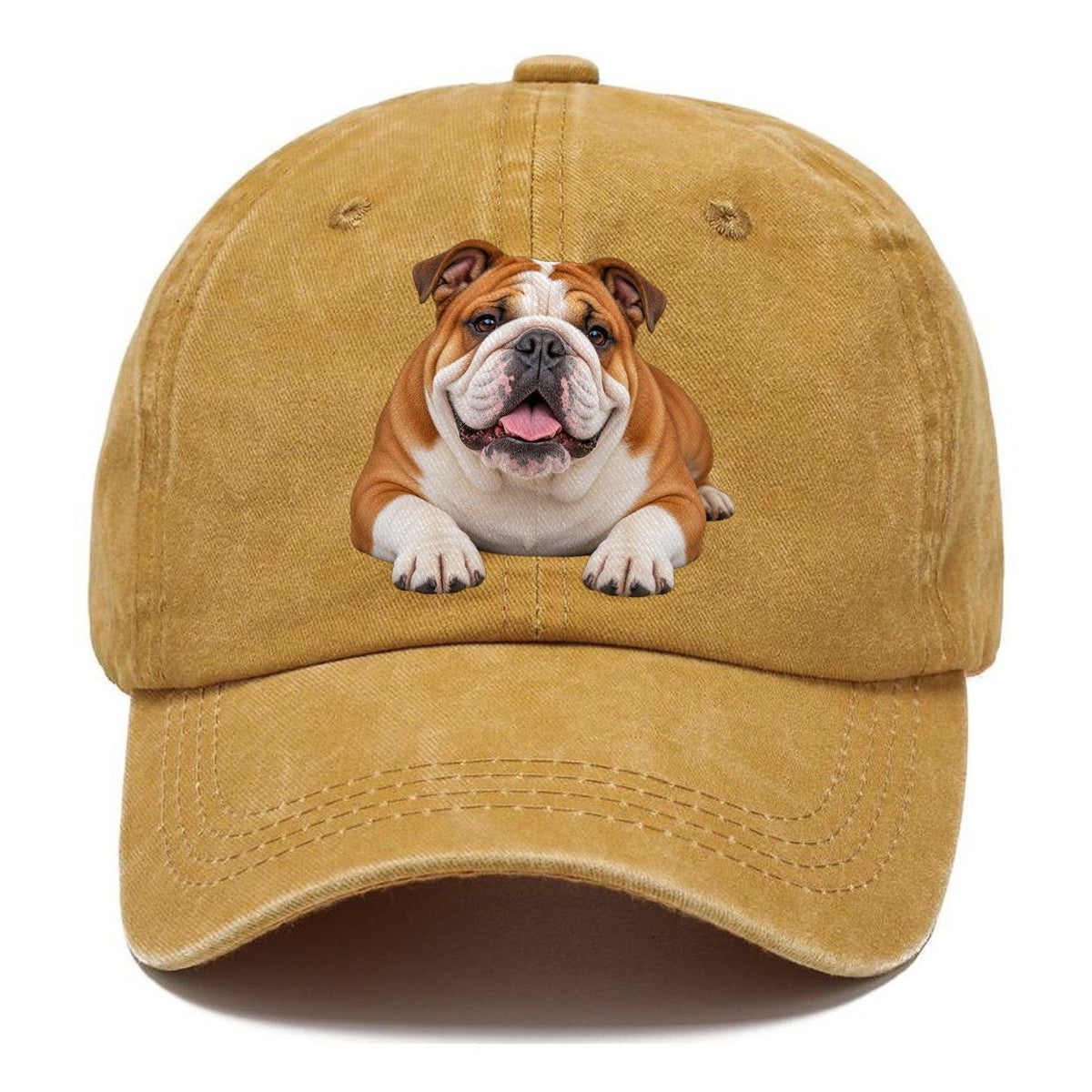 English Bulldog Lying Down Top Breeds Classic Cap – Golden Harvest