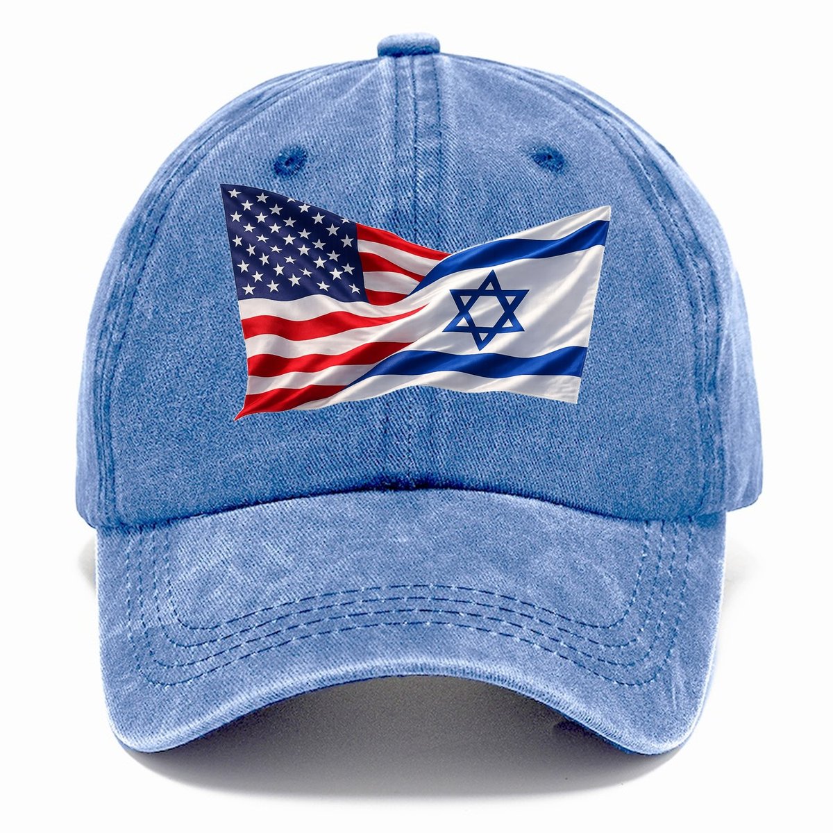 US Israel Waving Flags Alliance Classic Cap – Summer Sky