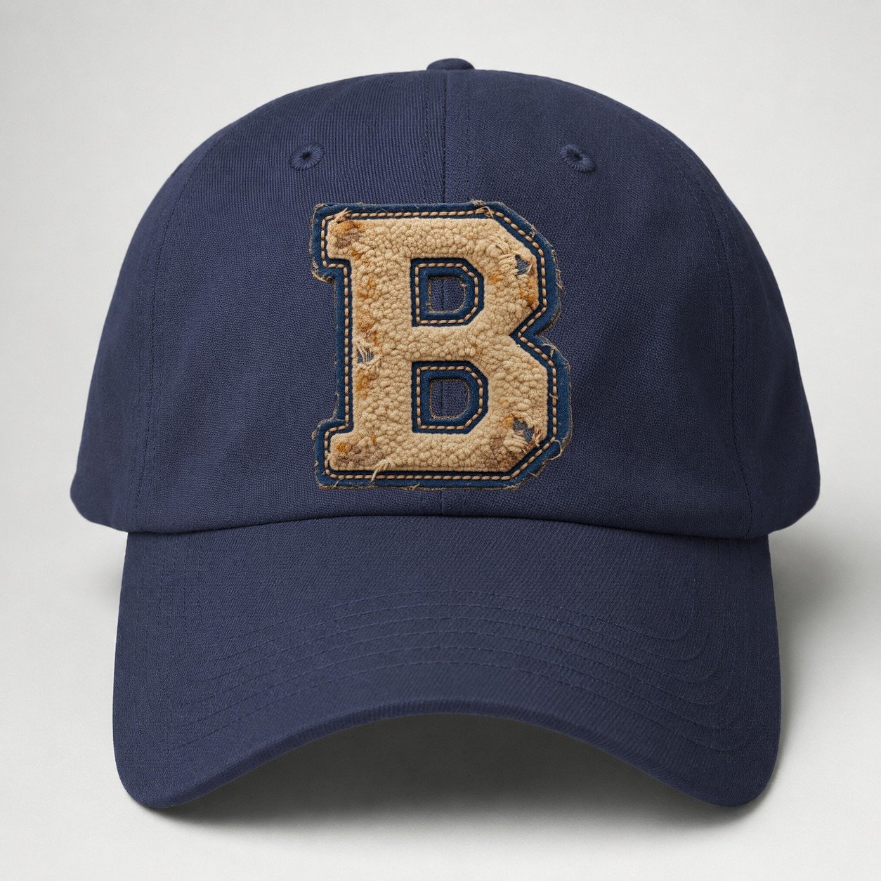 Varsity Chenille B Monogram Baseball Cap – Twilight Navy