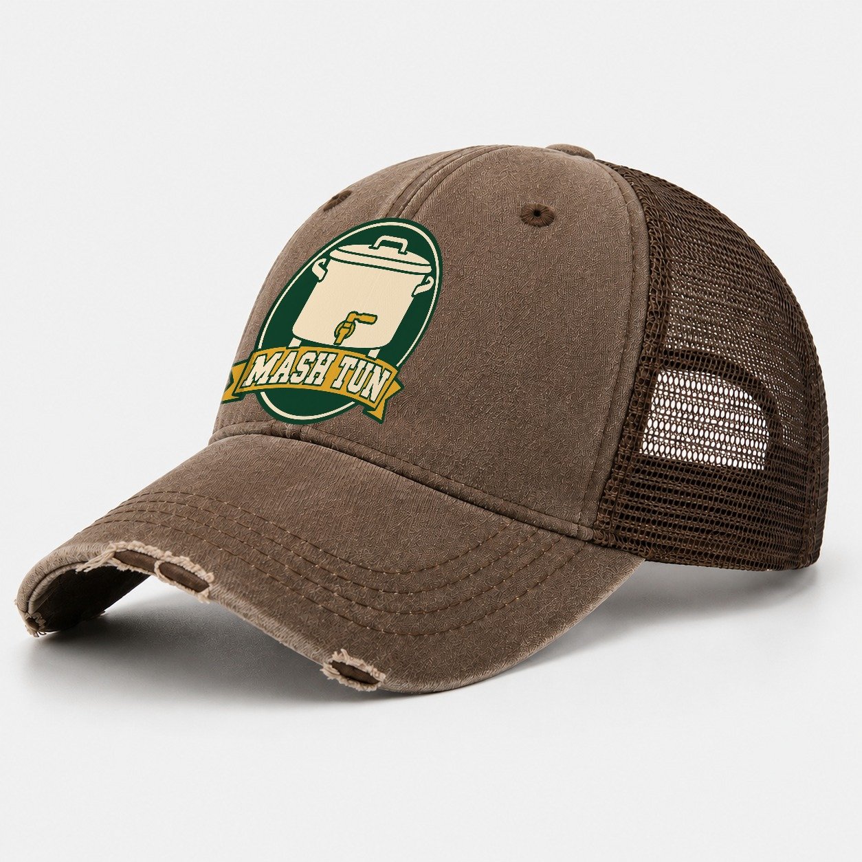 Mash Tun Plate Washed Trucker Hat – Coffee